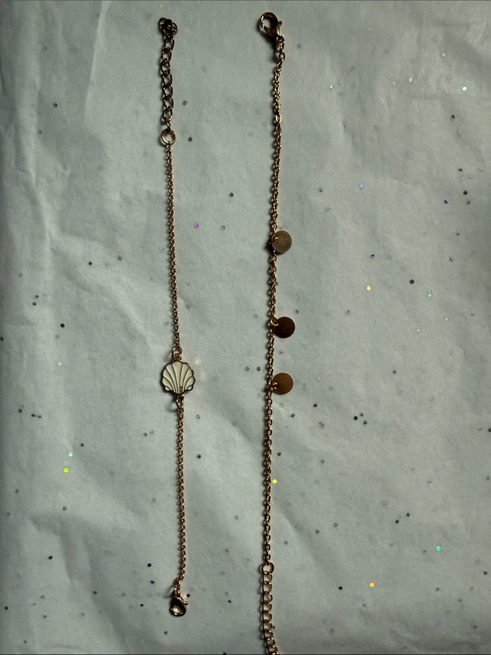 Delicate Gold Shell Charm anklet bundle see call outs  - Women Jewelry